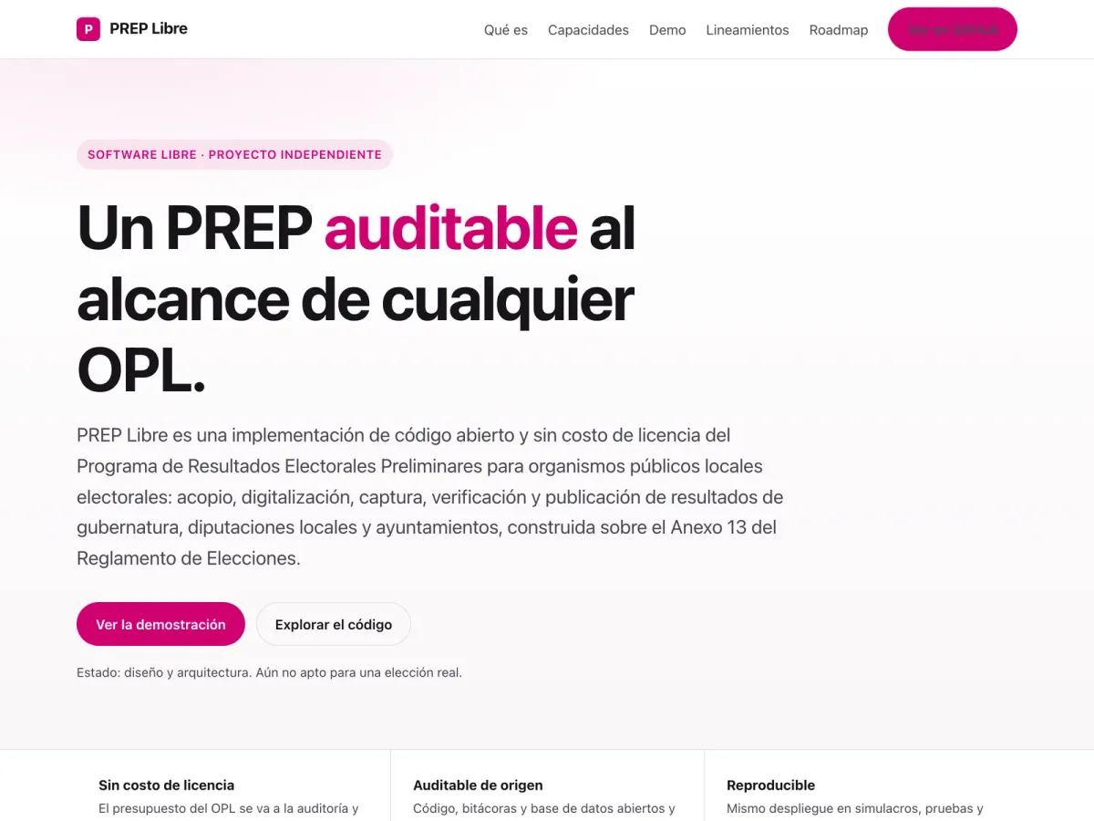 PREP Libre homepage